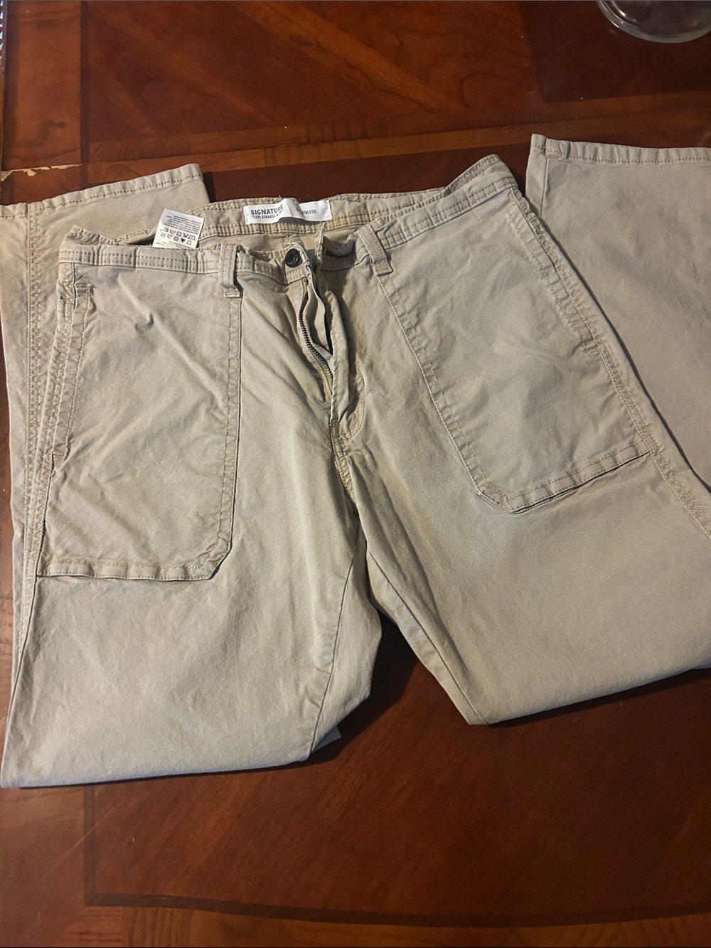 Signature by Levi Strauss Men's Khaki Patch-Pocket Chinos in Light Tan